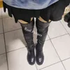 Botas altas hasta el muslo para mujer, Botas para mujer, zapatos de invierno de piel cálida para mujer, Botas elásticas delgadas sexis para mujer, Botas largas elásticas sobre la rodilla, Botas H1123