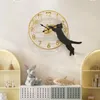 Duvar saatleri modern sözleşmeli kedi dekoratif saat tasarımı yaratıcı oturma odası dekorasyon ev dilsiz