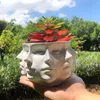Multi-face Plantador suculento vaso cabeça pequena cabeça decoração de casa cacto plantar interior 211215