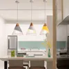 Moderne hout hanglampen kleurrijke E27 ijzer opknoping lamp restaurant koffie slaapkamer eetkamer keukenverlichting armaturen