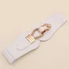 Women Wide Waistbands Elastic Belt for Dress Sweater Pin Buckle Leather Belts Girls Cummerbunds Stretchy Belt Corset Belt Solid G1026