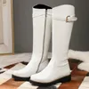 Bottes Fourrure Peluche Neige Femmes Chaussures d'hiver Blanc Noir 2021 Mode Équitation Femme Casual Genou Haute Dames