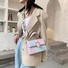 Shoulder Bags Handbags 2021 Women's Fashion Small Pu Leather Bag Designer Famous Rainbow Colors Chain Crossbody Purses