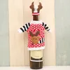 Christmas Decoration Knitted Suits with Antler Hats Tops Wine Bottle Cover New Year Dinner Table Ornaments PHJK2107