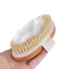 Dry Brushing Body Brush Natural Bristle Soft SPA Brush Bath Massager Home Exfoliating Scrub Massage Shower Brushes by sea ZZA12581