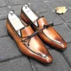 고품질 남성용 신발 PU 가죽 안전 패션 신발 남성 Vinage 클래식 Loafer Soulier Homme HC714 210907