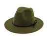 2021 30 pièces Vintage chapeaux pour femmes élégant solide feutre Fedora chapeau bande large bord plat Jazz chapeaux élégant Trilby Panama casquettes