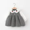 2021 Höst Baby Dress Girl Clothes 1 År Birthday Princess Plaid Långärmad Klänningar för Baby Girls Kläder Toddler Vestidos Q0716