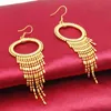 Irregular Exaggerated Tassel Big Earrings 18K Yellow Gold Filled Womens Dangle Earrings Gift