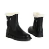 Orcha Lisa Leather Boots Waterproof Snow Size 26-39 Woman Short 2021 Women Long Plush Warm Shoes Platforms Heel F1388 14753