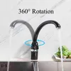 Shinsia Zwart Met Dots Keukenkraan Koud Keuken Mixer Tap Enkele Handvat 360 Graden Rotatie Messing Kraan Tap 211108