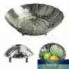 Folding Stainless Mesh Food Dish Egg Vegetable Poacher Steamer Basket Cooker -Y102