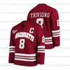 8 Bobby Trivigno 2021-22 Maglia da hockey UMass Minutemen Personalizzata Colin Felix Matthew Kessel Mario Ferraro Jonathan Quick Matt Murray Filip Lindberg Scott Morrow Ufko