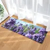 Badmattor flanell lång golvmatta dörr värmeöverföring blomma lavendel kök badrum vattenabsorberande icke-halkmatta