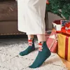 2021 Christmas Socks Women Cartoon Santa Elk Pattern Warm Cotton Middle Tube Colorful Winter Christmas Stocking