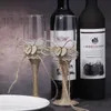 와인 안경 4pcs 정장 케이크 칼 삽을 토스트하는 샴페인 글라스 마시는 컵 위스키 Szklanka 선물 상자