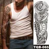 Grand bras manches tatouage Lion couronne roi Rose imperméable temporaire Tatoo autocollant loup sauvage tigre hommes complet crâne Totem Tatto4918723