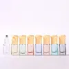 100 Stück 3 ml 6 ml bunte Glas-Rollerflaschen mit Edelstahl-Rollerkugeln, Holzmaserungsdeckel, Parfüm-Roll-on-Flaschen, Lippenbalsam