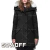 Högkvalitativ kvinna Winter Wolf Fu Travel Parka Down Jacket Long Puffer Coats Warm Overcoat Outwear