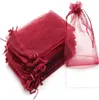 2021 Organza Sheer Gift Candy Väskor Bröllop Favor Organza Peuch Smycken Party Xmas Presentkassar 5x7cm, 7x9cm, 9x12cm, 10x15cm, 11x16cm