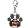 4 kolory sublimacja puste kołnierze z kluczem kluczy Kreatywne kota łapy kształt klęski przenoszenie ciepła łańcuch kluczowy DIY Pet Keyring3161269