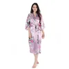 Sleepwear Print Satin Bröllop Robe Casual Half Sleeve Nightwear Hem Kläder Kvinnor Homewear Intimate Underkläder Nightgown1