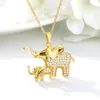 Pendentif Colliers Mère et Fils Collier d'éléphant Mode Or Acier inoxydable Femme Bijoux Cadeau de Noël Ne se décolore jamais Dro