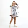 Transparent vattentät barnens regnrock Eva Rain Coat Girls Windproof Poncho Kindergarten Kids Baby Rainwear Rainsuit Y200324