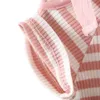 Citeett sommar spädbarn barn baby flickor färgstark stripe prinsessa klänning patchwork lagrad klänning avslappnad stil kläder Q0716