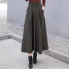 Women Skirts Fashion Winter Fashion Warm Winter Office Wool Maxi Skirt Femme Saia Long High Waist RETRO PLAID LAPINA 818I 210309