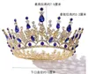 Mariage mariée couronne complète ronde diadème cristal strass bandeau cheveux accessoires bijoux casque rouge bleu vert diamant bal J267Q
