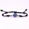 Pulseras de eslabones de cadena de cuerda tejidas a mano, pulsera de mal de ojo azul turco para mujeres y hombres, joyería de moda para amantes