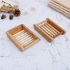 Bamboo Soap Boxes Square Douche Room Soaps Dish Basin Duurzame sterke accessoires 5 26ZZ Q2