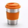 Home Stainless Steel Tumbler Mug with Silicone Lid and Wrap Collapsible Portable Wine Beer Coffee Water Cup