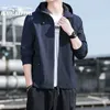 Hawaifish Brand Mäns Jacka 2021 Ny vår och höst Hooded Slim Windbreaker Koreansk stil Trendig Handsome Herrkläder X0710