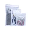 100st Vit Clear Zip Lock Plast Paketväska med dragkedja Hänghål Självförsegling Genomskinlig Ziplock Poly Förpackning påsar
