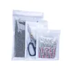 100 sztuk White Clear Zip Blokada Plastikowa torba na pakiet z zamkiem Zipper Holu Hole Self Seal Transparent Ziplock Poly Packaging Torebki