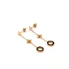 Boucles d'oreilles pendantes en titane inoxydable couleur or rose ronde petite fleur