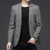 Classic Plaid Men Blazers Casual Slim Suit Jackets Wedding Business Blazer Masculino Street Wear Social Dress Coat Costume Homme 210527