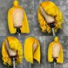 Women's Transparent Lace Hair Wigs Yellow Color Lace Front wig