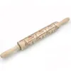 Рождественские лосятайства для печати Rolling Pin Laser Gragraved Teable Wood Rolling Pins Выпечки рельефный бисквитный кухонный инструмент