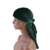 Unisex Velvet Durag Long Tail and szerokie paski Fale dla mężczyzn Solidna szeroka szmatka czapka z maską do spania Whole Y2111260C