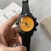 Top AAA orologio da uomo di marca di lusso al quarzo batteria in acciaio 316L cassa nera sorprendente quadrante arancione quadrante da 45 mm orologi casual da uomo255T