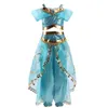 Jasmine Princess Cosplay Dress Arabian Kids Baby Girl Party Costume Carnival Fantasy Ball Evening Dress 3-10 Years G1129