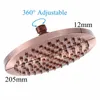 8 inch Round Vintage Retro Bathroom Rain Shower Head Antique Red Copper Hose Top Shower Sprayer Bathroom Tools 2009251015614