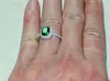 Gran promoción 3ct 925 Elemento de anillo de plata Diamante Emeralda piedras preciosas Anillos para mujeres Joyas de compromiso de boda Nuevo