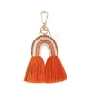 Czechy Koraliki Rainbow Woven Tassels Fringe DIY Biżuteria Torba Keychain Decor Akcesoria Wisiorek Rzemiosło Bawełniane Nici Wiszące Wykończenia