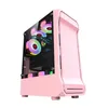 ATX Towers Computer Gaming Case Desktop Support M-ATX / ITX moderkort med härdat glas - svart