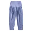 3128# Summer Thin Cotton Linen Maternity Pants Belly Casual Straight Loose Clothes for Pregnant Women Pregnancy Trousers 210721