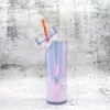 Plast kopp muggar transparent ps akryl med halm dubbelskikt moderna kontorflaskor 6